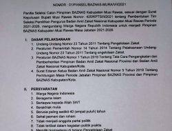 Pengumuman Perekrutan Calon Pimpinan Baznas Kabupaten Musi Rawas Masa Jabatan 2021-2026