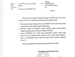 Bersifat Segera, Gubernur Layangkan Surat ke Bupati/Walikota se-Sumsel Terkait Porprov