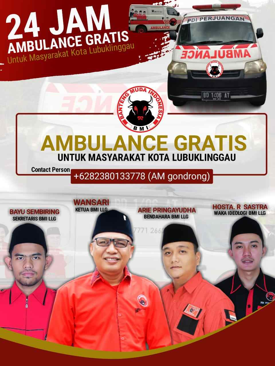 Layanan Ambulance Gratis, Wujud Kepedulian BMI Kota Lubuklinggau