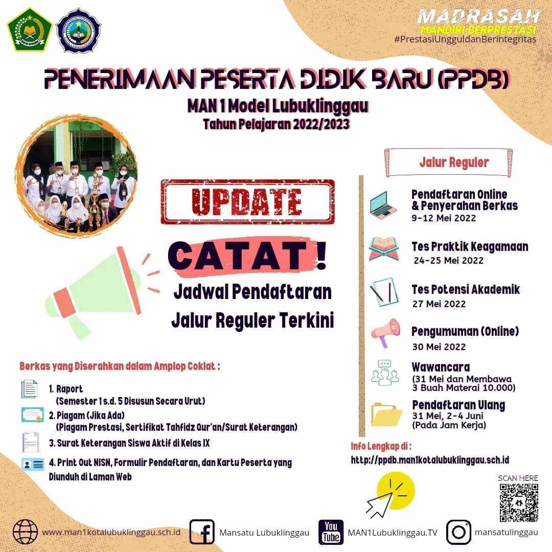 Update, Ini Jadwal Terbaru Tes Masuk MAN 1