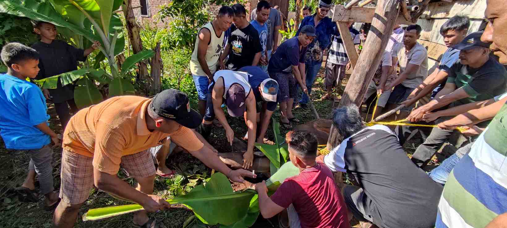 Warga RT 04 dan 05 Kelurahan Senalang Potong Hewan Kurban