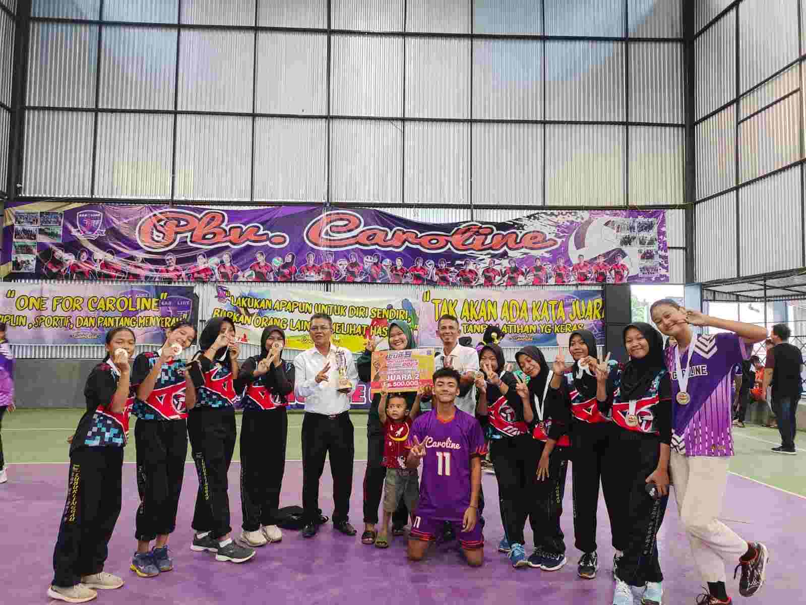 Tim Voli Putri SMPN 2 Lubuklinggau Dulang Prestasi di Caroline Cup