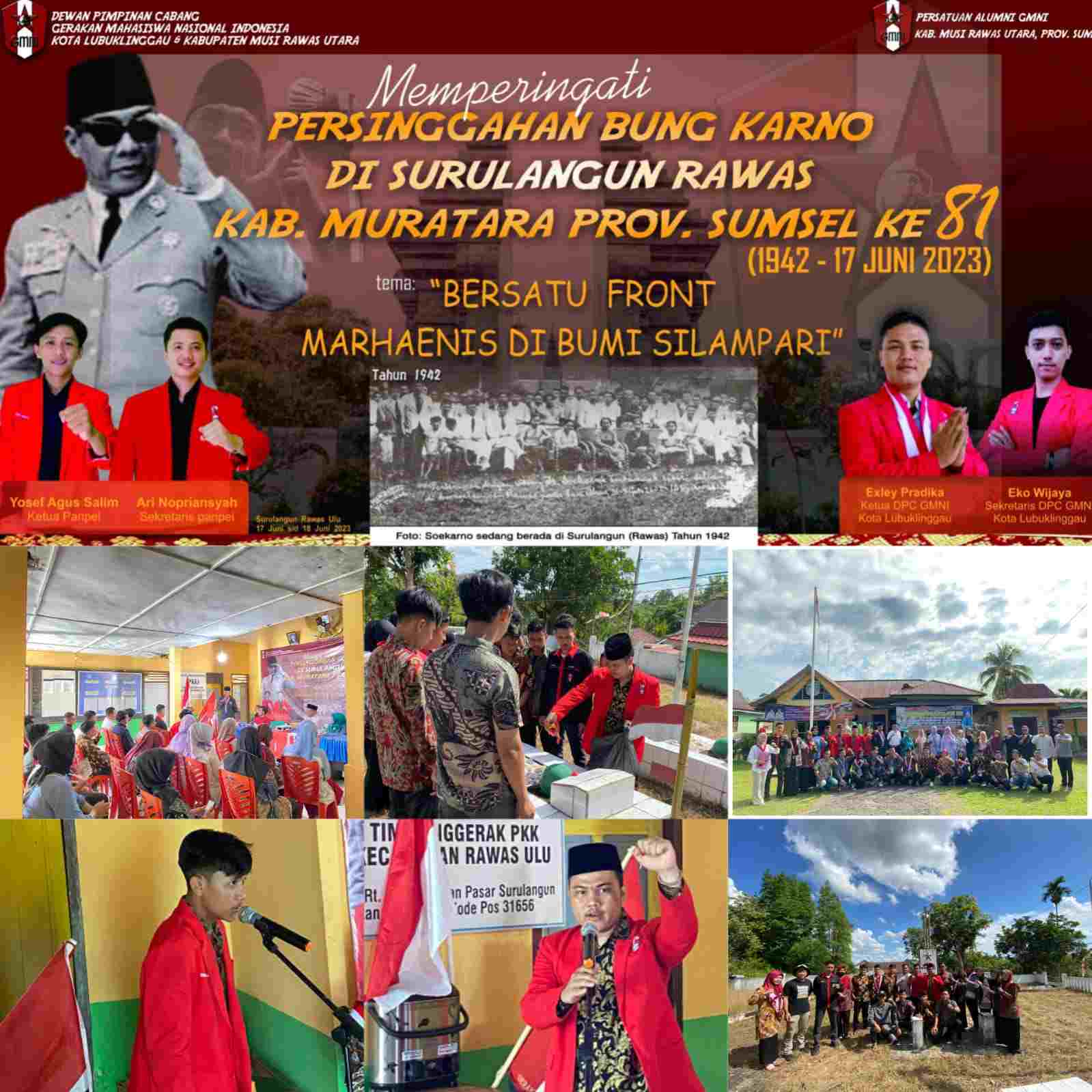 GMNI Peringati Persinggahan Bung Karno di Surulangun Rawas Muratara